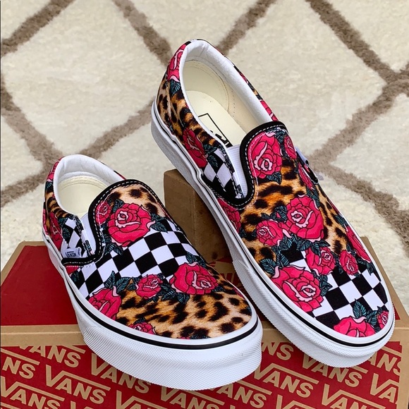 ••VANS CLASSIC SLIP ON ROSE/ANIMALCHCK TRWHT men’s - Picture 9 of 16